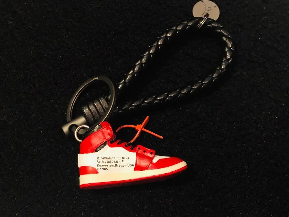 Nike Off-white Chicago Air Jordan 1 Sneakers Mini Model Rings Keychain